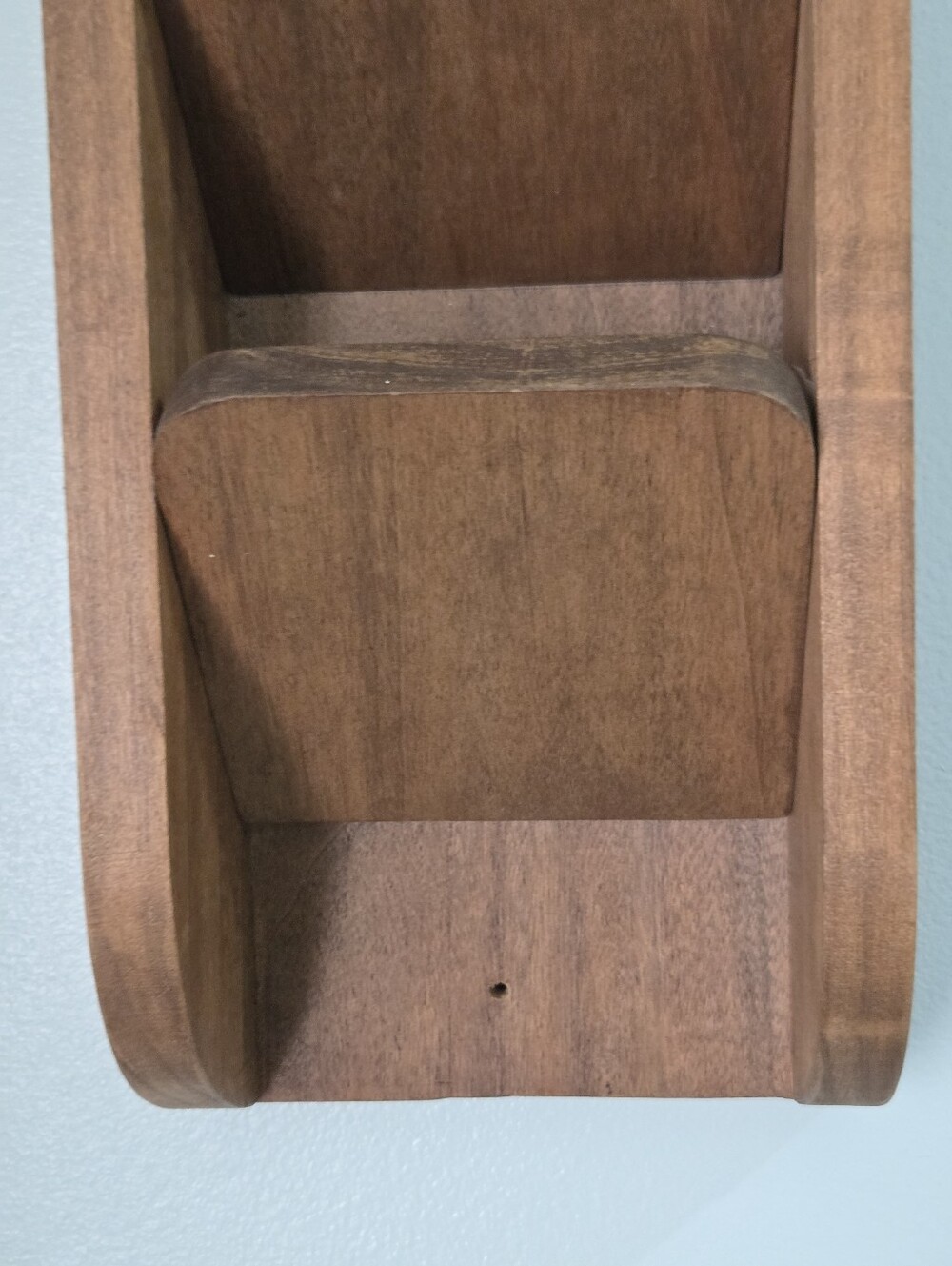 Vintage 1980s Wooden Wall Mail Organizer - 3 Tier Letter Holder, EUC - Picture 4 of 5